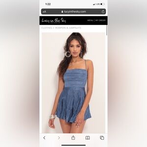 Metallic Blue Romper - Lucy in The Sky